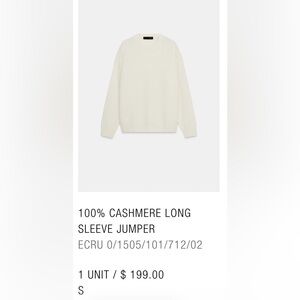 Zara Ecru Cashmere Crew Neck Sweater
